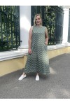 Сарафан летний Марта оливка горох