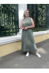 Сарафан летний Марта оливка горох
