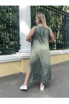 Сарафан летний Марта оливка горох