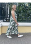 Сарафан летний Марта зеленый цветы
