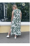 Сарафан летний Марта зеленый цветы