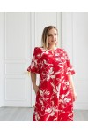 Платье лняное Синди красное