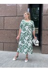Платье льняное Наринэ зеленый