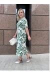 Платье льняное Наринэ зеленый